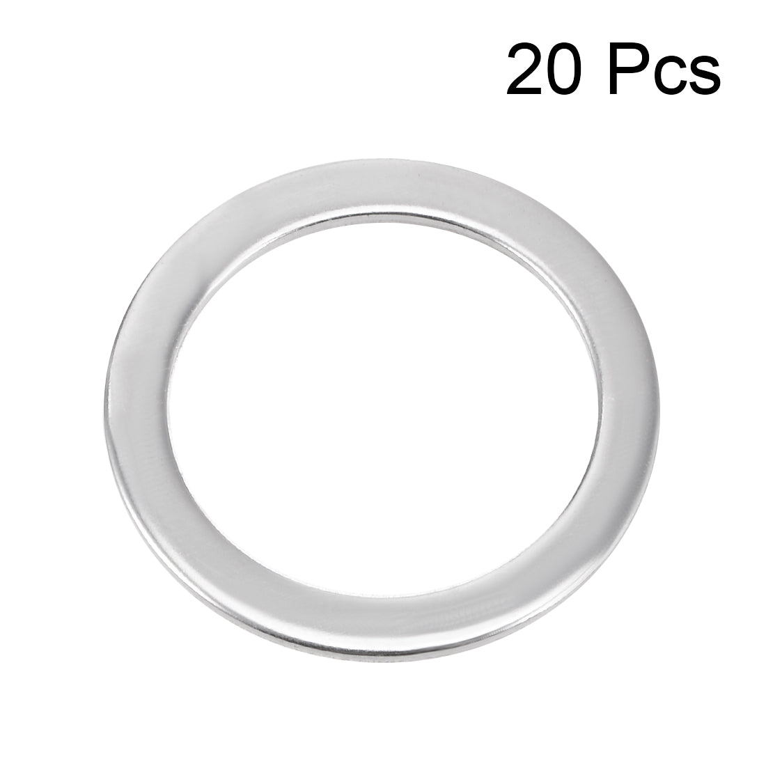 uxcell Uxcell 20Pcs 14mm x 20mm x 0.8mm 304 Stainless Steel Flat Washer for Screw Bolt