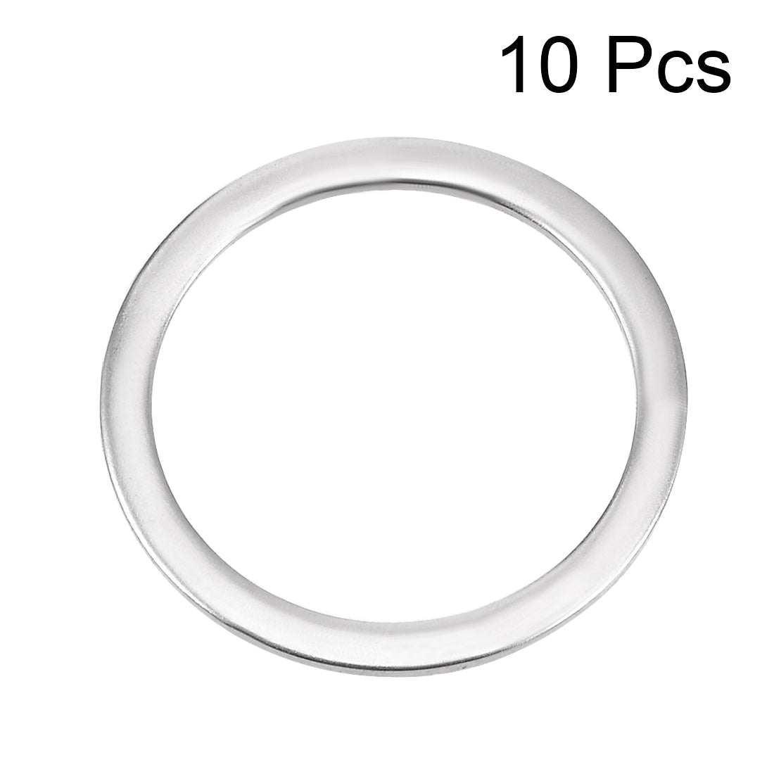 uxcell Uxcell 10 Pcs 20mm x 16.5mm x 0.8mm 304 Stainless Steel Flat Washer for Screw Bolt