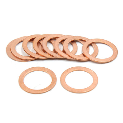 Harfington 10pcs 19mm Inner Diameter Copper Washers Flat Sealing Gaskets Ring