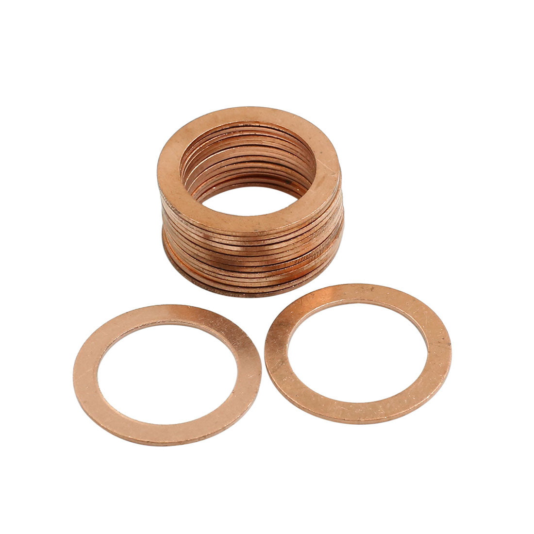 Harfington 15pcs 21mm Inner Diameter Copper Washers Flat Sealing Gaskets Ring
