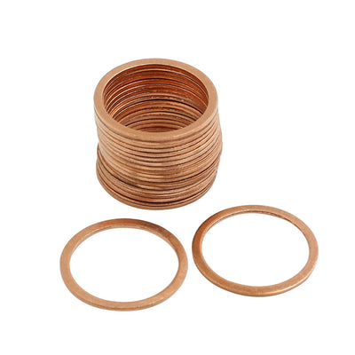 Harfington 20pcs 22mm Inner Diameter Copper Washers Flat Sealing Gaskets Rings