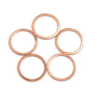 Harfington 5pcs 25mm Inner Diameter Copper Washers Flat Sealing Gaskets Ring