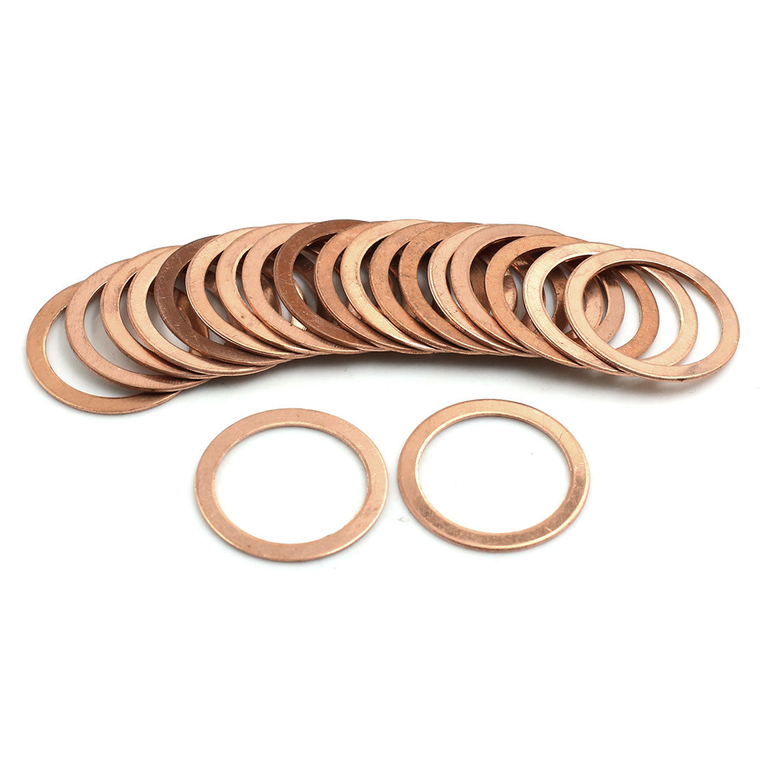 Harfington 20 Pcs 25mm Inner Dia Copper Washers Flat Sealing Gasket Rings for Car