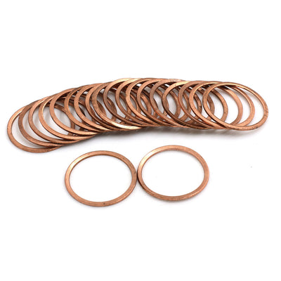 Harfington 20pcs 26mm Inner Dia Copper Washers Flat Sealing Gaskets Ring for Car
