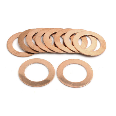 Harfington 10pcs 26mm Inner Diameter Copper Washers Flat Sealing Gaskets Ring