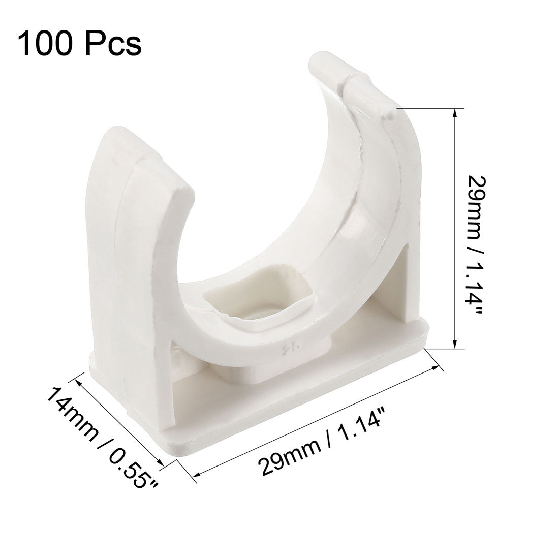 uxcell Uxcell PVC Water Pipe 25mm Clamps Clips, Fit for 25mm/1 Inch OD TV Trays Tubing Hose Hanger Support Pex Tubing, 100Pcs