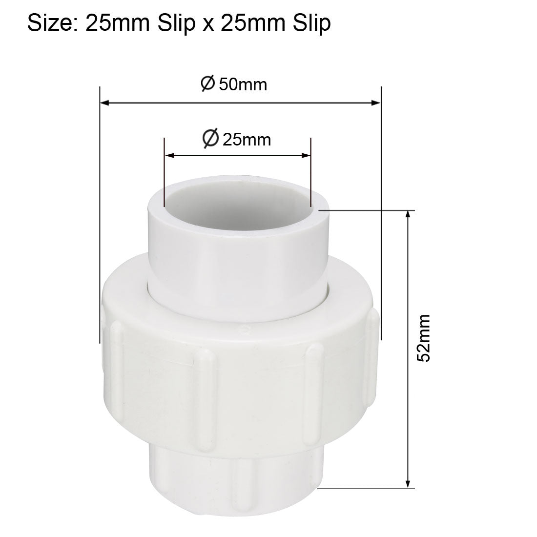 uxcell Uxcell 25mm Slip x 25mm Slip PVC Pipe Fitting Union Solvent Socket Quick Connector
