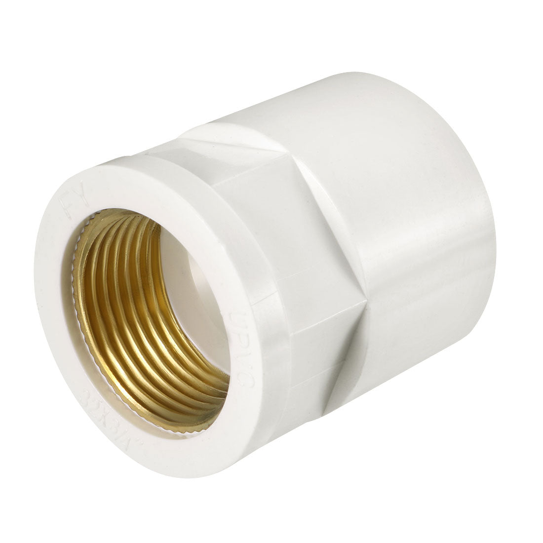 uxcell Uxcell 32mm Slip x 3/4 NPT Female Brass Thread PVC Pipe Fitting Adapter 2 Pcs
