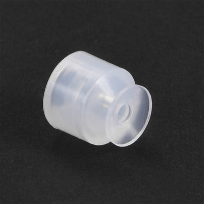 Harfington Uxcell Clear White Soft Silicone Waterproof  Miniature Vacuum Suction Cup 8mmx5mm Bellows Suction Cup,4pcs