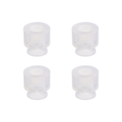 Harfington Uxcell Clear White Soft Silicone Waterproof  Miniature Vacuum Suction Cup 8mmx5mm Bellows Suction Cup,4pcs