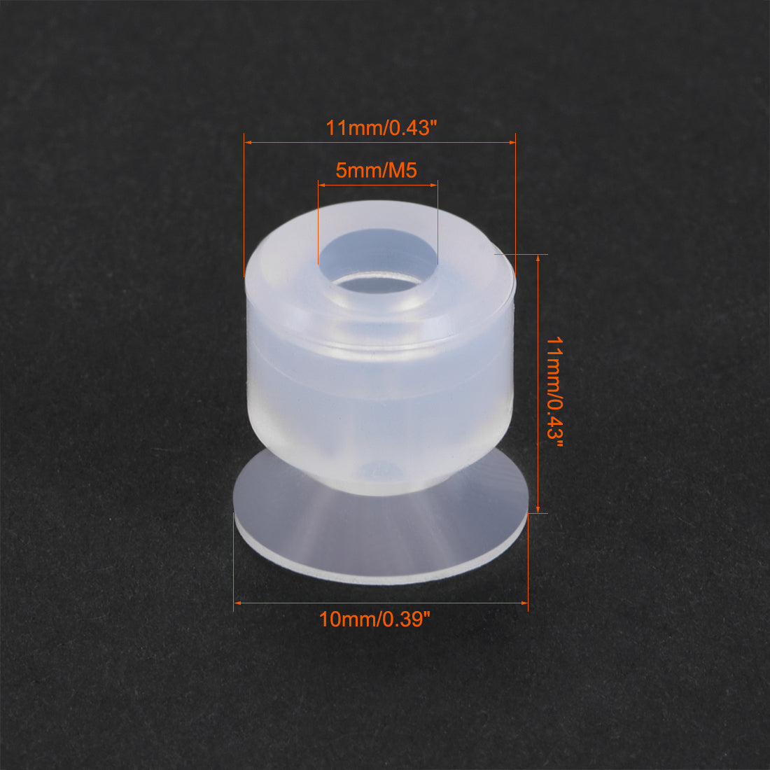 uxcell Uxcell Clear White Soft Silicone Waterproof  Miniature Vacuum Suction Cup 10mmx5mm Bellows Suction Cup