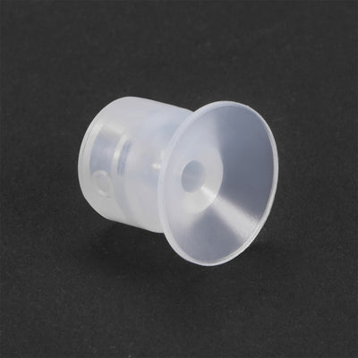 Harfington Uxcell Clear White Soft Silicone Waterproof  Miniature Vacuum Suction Cup 15mmx5mm Bellows Suction Cup,4pcs
