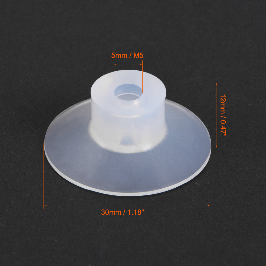 uxcell Uxcell Clear White Soft Silicone Waterproof  Miniature Vacuum Suction Cup 30mmx5mm Bellows Suction Cup