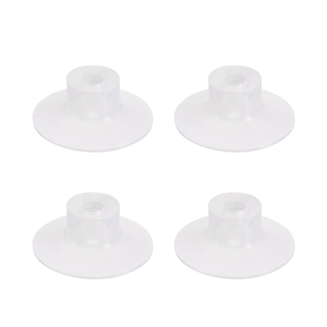 uxcell Uxcell Clear White Soft Silicone Waterproof  Miniature Vacuum Suction Cup 30mmx5mm Bellows Suction Cup,4pcs