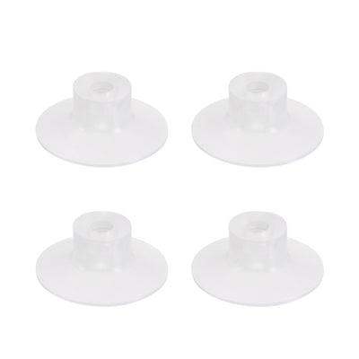 Harfington Uxcell Clear White Soft Silicone Waterproof  Miniature Vacuum Suction Cup 30mmx5mm Bellows Suction Cup,4pcs