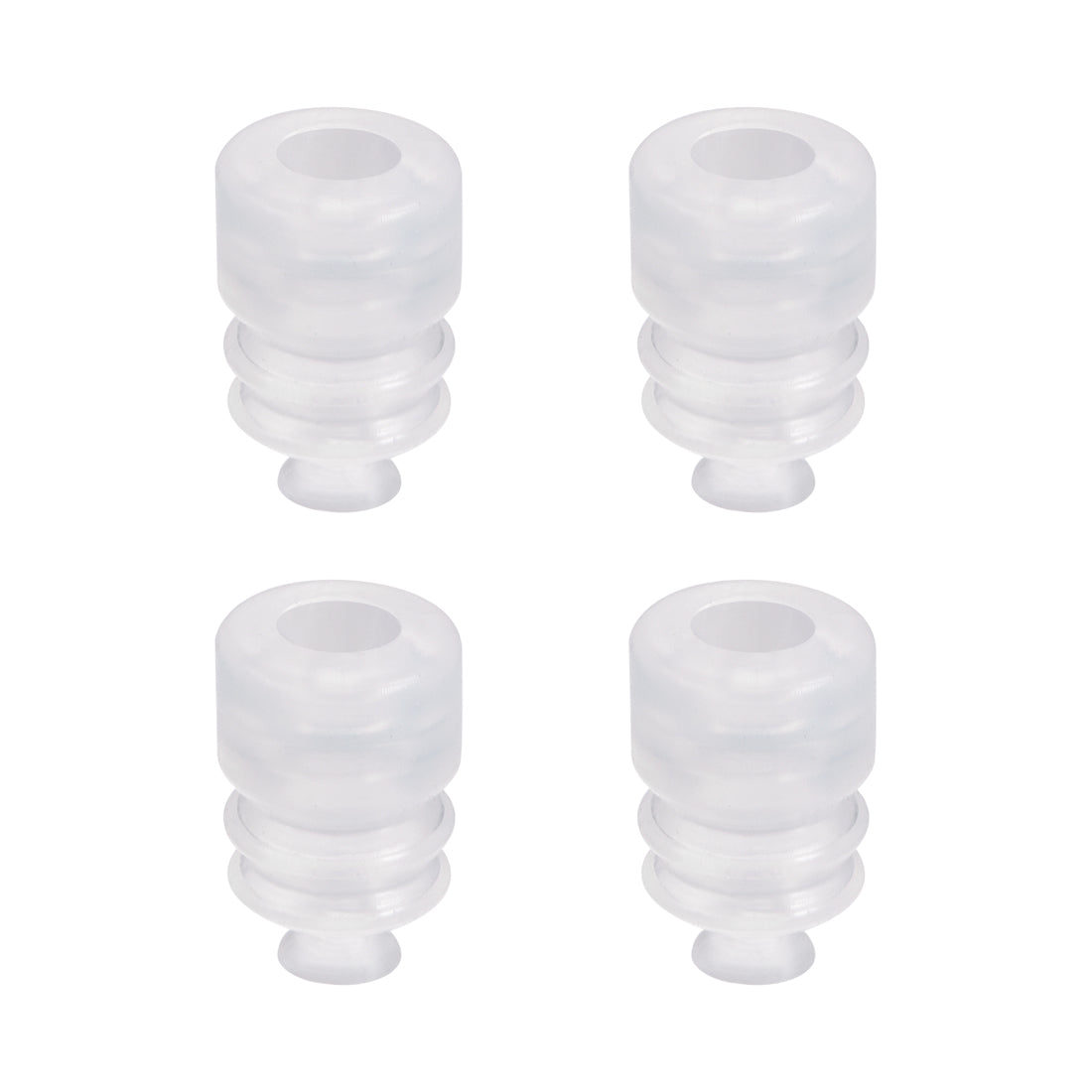 uxcell Uxcell Clear White Soft Silicone Waterproof Vacuum Suction Cup 7mmx5mm Bellows Suction Cup,4pcs