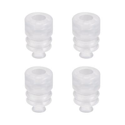 Harfington Uxcell Clear White Soft Silicone Waterproof Vacuum Suction Cup 7mmx5mm Bellows Suction Cup,4pcs