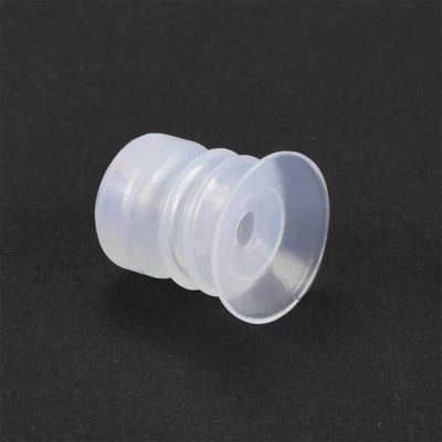 Harfington Uxcell Clear White Soft Silicone Waterproof Vacuum Suction Cup 15mmx5mm Bellows Suction Cup