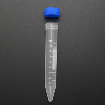 Harfington Uxcell 10 Pcs 10ml Plastic Centrifuge Tubes with Blue Screw Cap, Conical Bottom, Graduated Marks