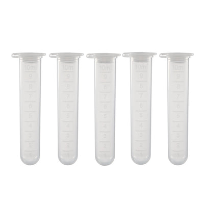 Harfington Uxcell 20 Pcs 10ml Plastic Centrifuge Tubes with Attached Cap, Round Bottom, Graduated Marks