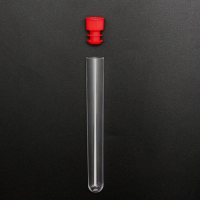 Harfington Uxcell 100 Pcs Centrifuge Test Tube Round Bottom Polystyrene with Red Cap
