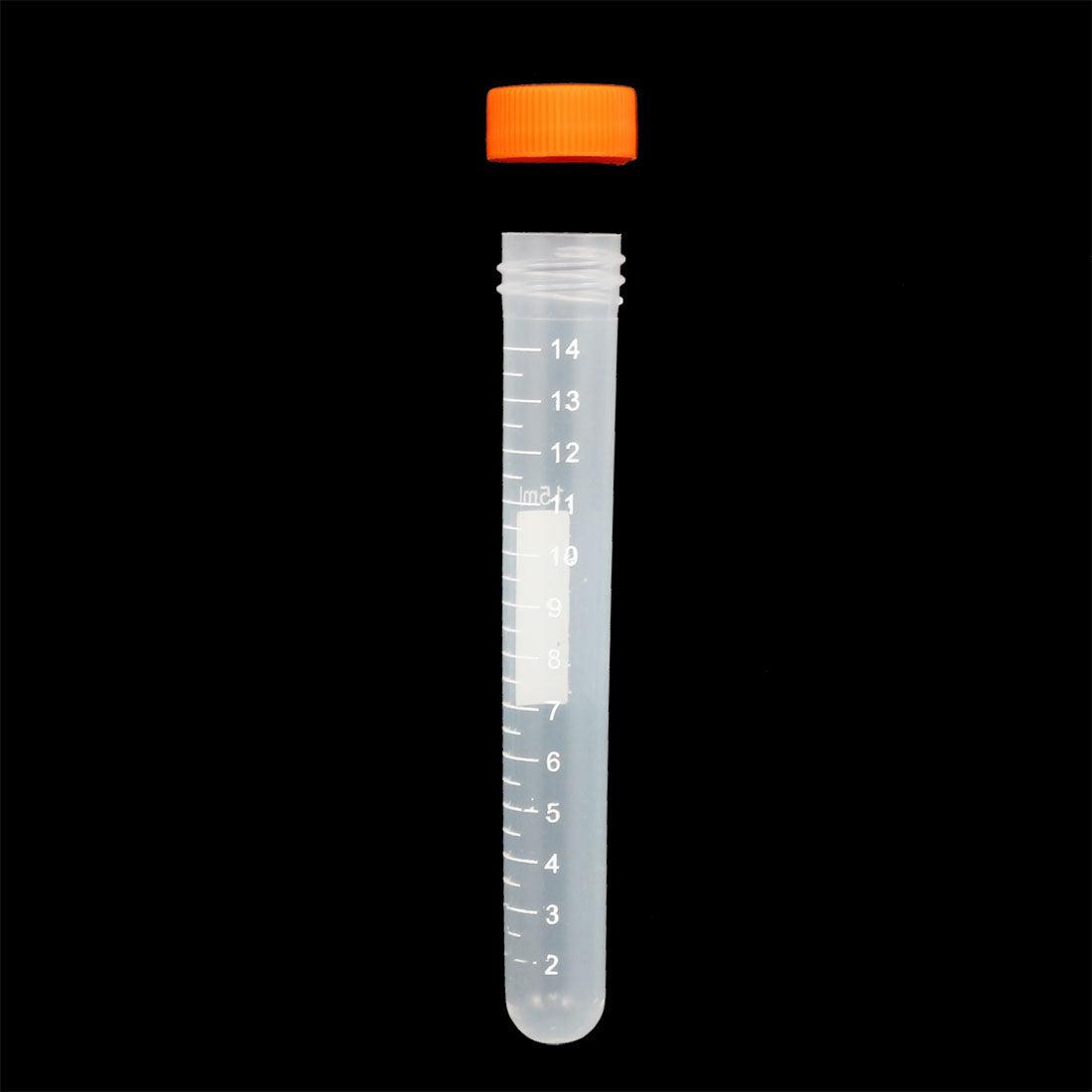 uxcell Uxcell 10 Pcs 15ml Plastic Centrifuge Tubes with Orange Screw Cap, Round Bottom, Graduated Marks