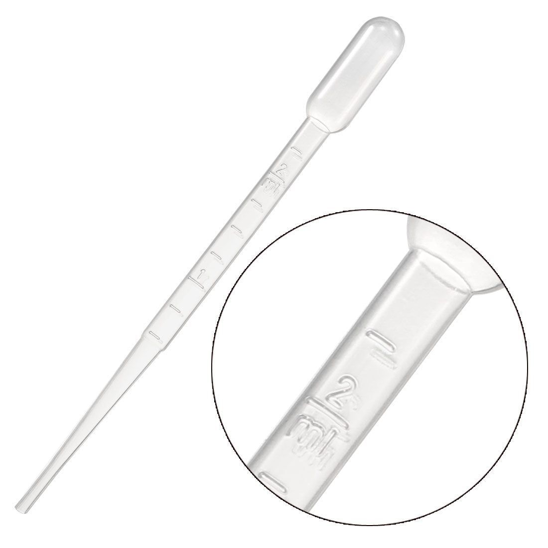 uxcell Uxcell 30 Pcs 2ml Disposable Pasteur Pipettes Test Tubes Liquid Drop Droppers Graduated 146mm Long