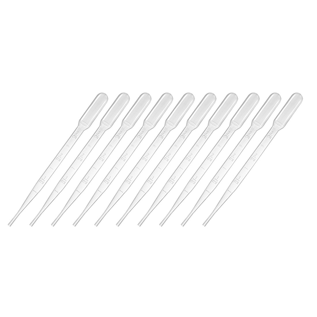 uxcell Uxcell 50 Pcs 3ml Disposable Pasteur Pipettes Test Tubes Liquid Drop Droppers Graduated 150mm Long