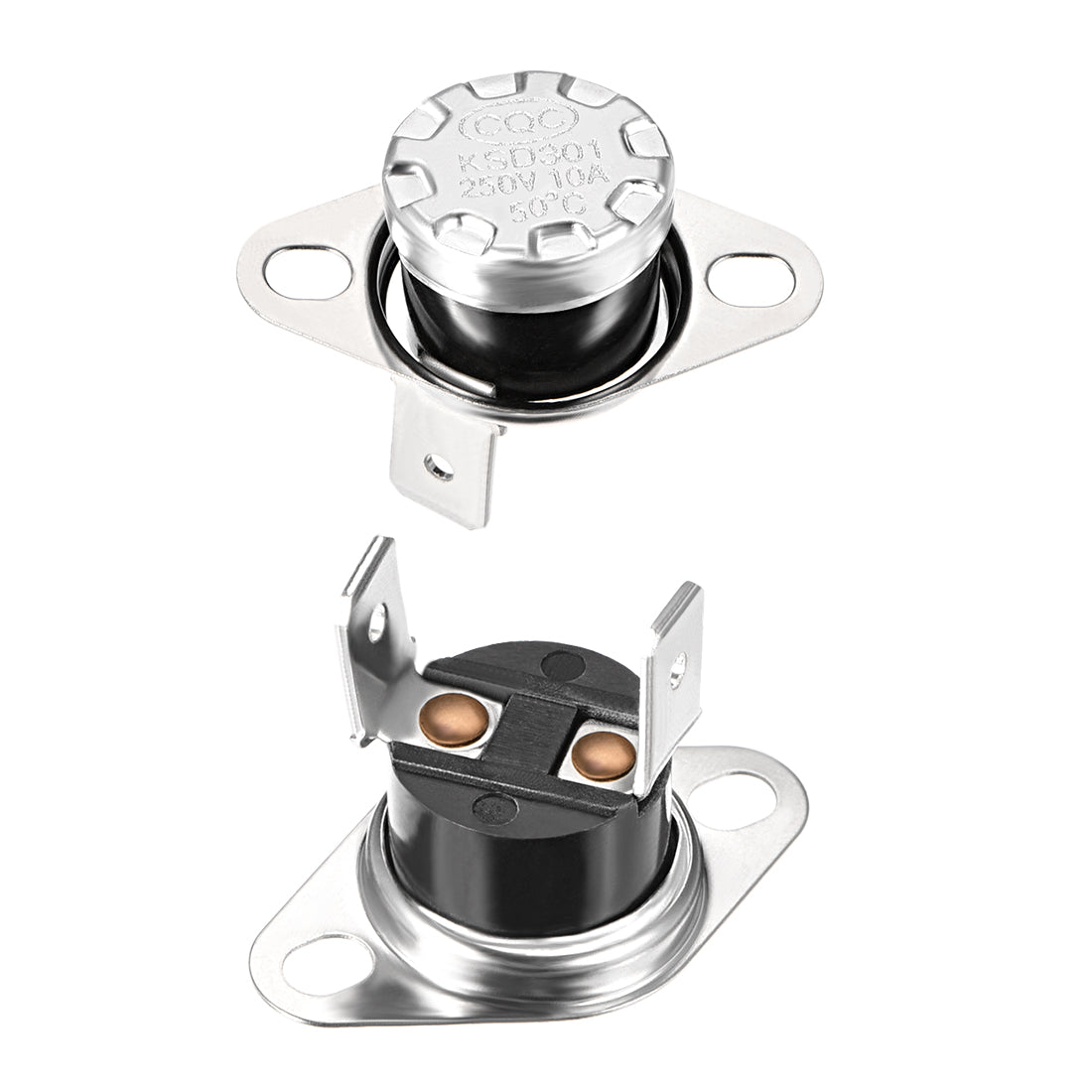 uxcell Uxcell Temperature Control Switch , Thermostat KSD301 50°C , 10A , Normally Closed N.C 6.3mm Pin 2pcs