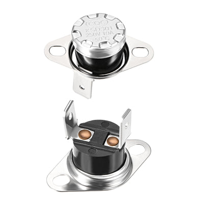 Harfington Uxcell Temperature Control Switch , Thermostat KSD301 50°C , 10A , Normally Closed N.C 6.3mm Pin 2pcs