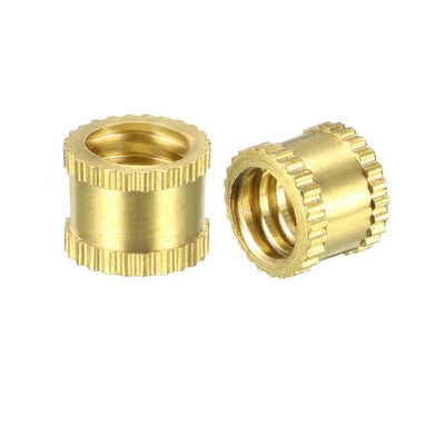 Harfington Uxcell 1/4"-20 Female Brass Knurled Threaded Insert Embedment Nut for 3D Printer, 15Pcs