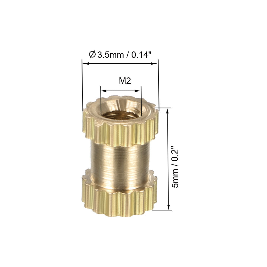 uxcell Uxcell Knurled Insert Nuts - Female Thread Threaded Insert Embedment Nut