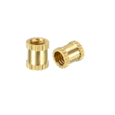 Harfington Uxcell M3 x 5mm(L) x 4mm(OD) Female Thread Brass Knurled Threaded Insert Embedment Nuts, 40 Pcs