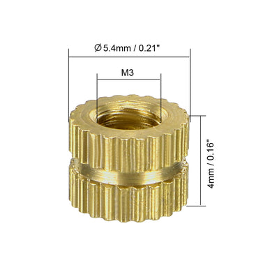 Harfington Uxcell Knurled Insert Nuts - Brass Threaded Insert Embedment Nut for 3D Printer