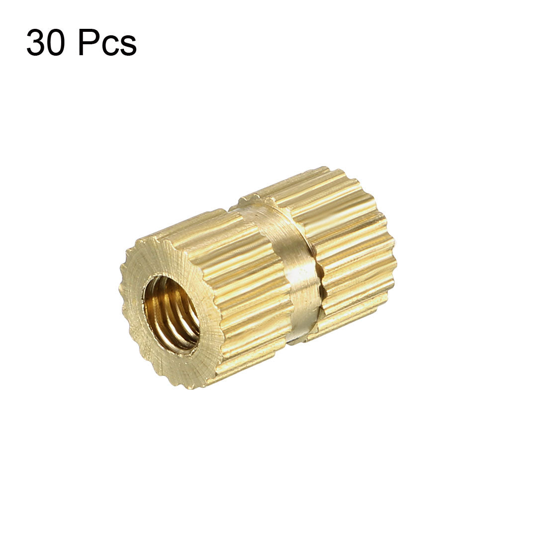 Uxcell M3 x 8mm(L) x 5.4mm(OD) Female Thread Brass Knurled Threaded ...