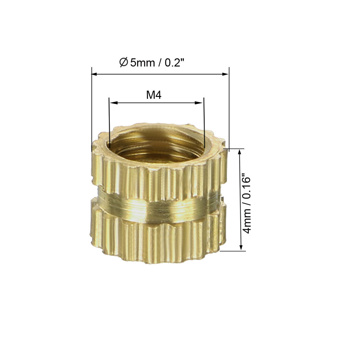 uxcell Uxcell Knurled Insert Nuts, Female Thread Threaded Insert Embedment Nut for 3D Printer