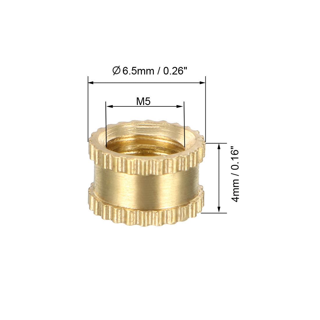 uxcell Uxcell Knurled Insert Nuts - Brass Threaded Insert Embedment Nut for 3D Printer