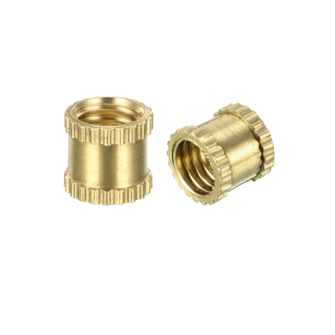 uxcell Uxcell M5 x 6mm(L) x 6.4mm(OD) Female Thread Brass Knurled Threaded Insert Embedment Nuts, 100 Pcs