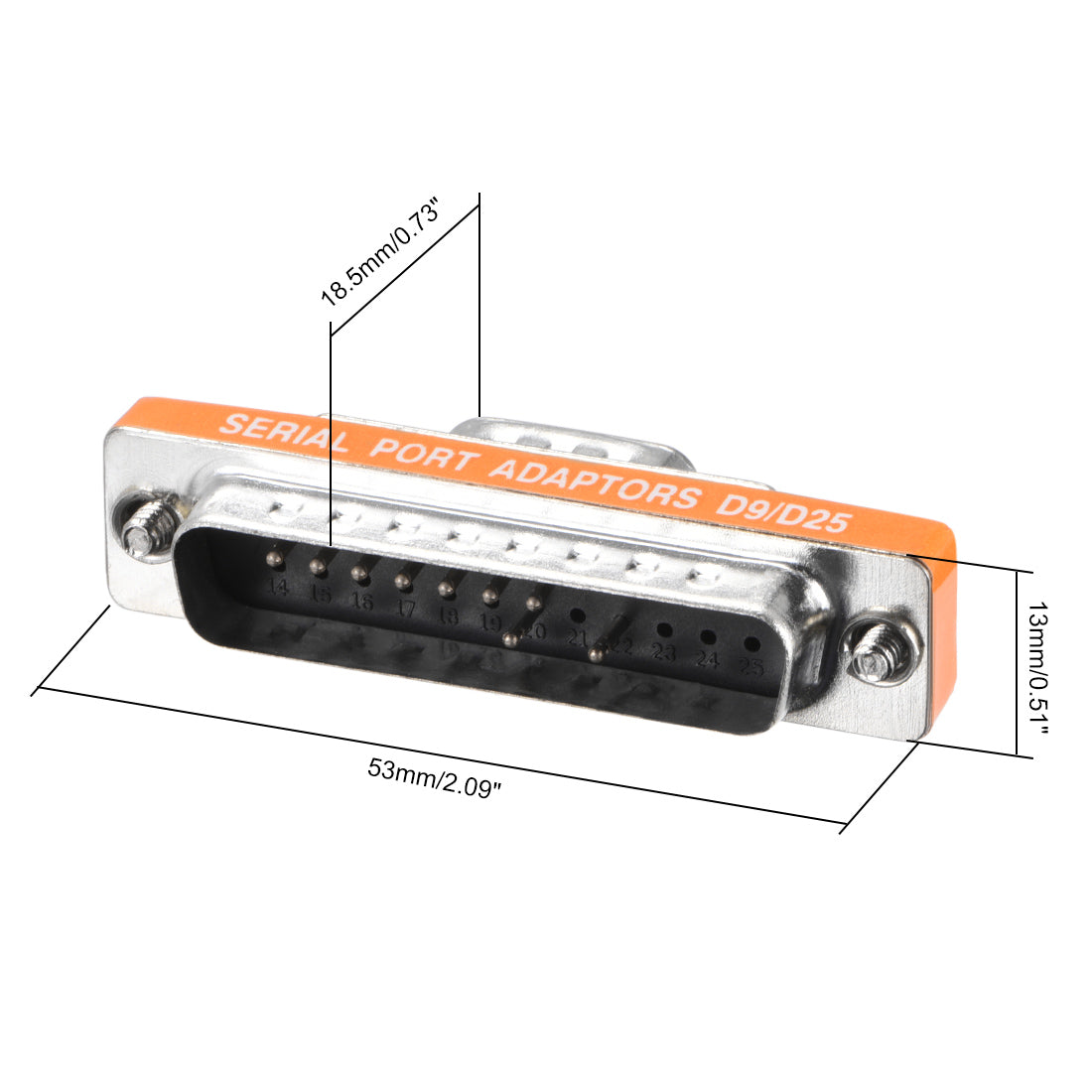 uxcell Uxcell DB25 Male to DB9 VGA Gender Changer 18 PinMale 2-row Mini Gender Changer Coupler Adapter Connector for Serial Applications Orange