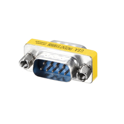 Harfington Uxcell DB9 VGA Gender Changer 9 Pin Male to Male 2-row Mini Gender Changer Coupler Adapter Connector for Serial Applications Blue 5pcs