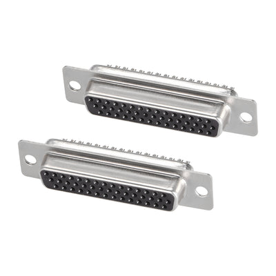 Harfington Uxcell D-sub Connector DB44 Female Socket 44-pin 3-row High Density Port Terminal Breakout for Mechanical Equipment CNC Computers Instrumentation 2pcs