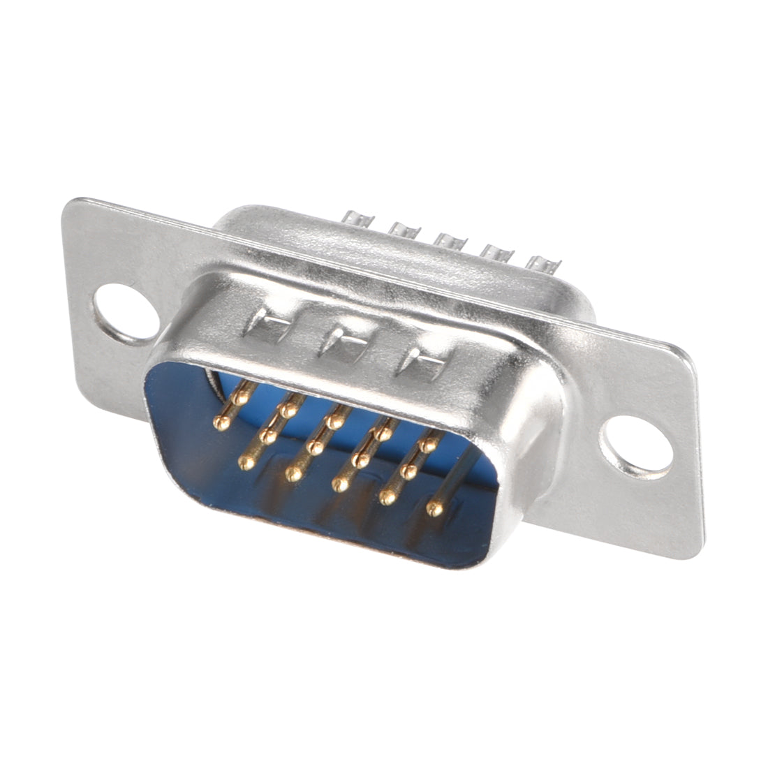 uxcell Uxcell D-sub Connector Male Plug 15-pin 3-row Port Terminal Breakout for Mechanical Equipment CNC Computers Blue 10pcs