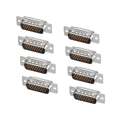 Harfington Uxcell D-sub Connector Male Plug 26-pin 3-row Port Terminal Breakout Solder Type for Mechanical Equipment CNC Computers Black 8pcs