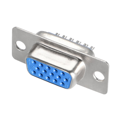 Harfington Uxcell D-sub Connector Female Socket 15-pin 3-row Port Terminal Breakout for Mechanical Equipment CNC Computers 1pc