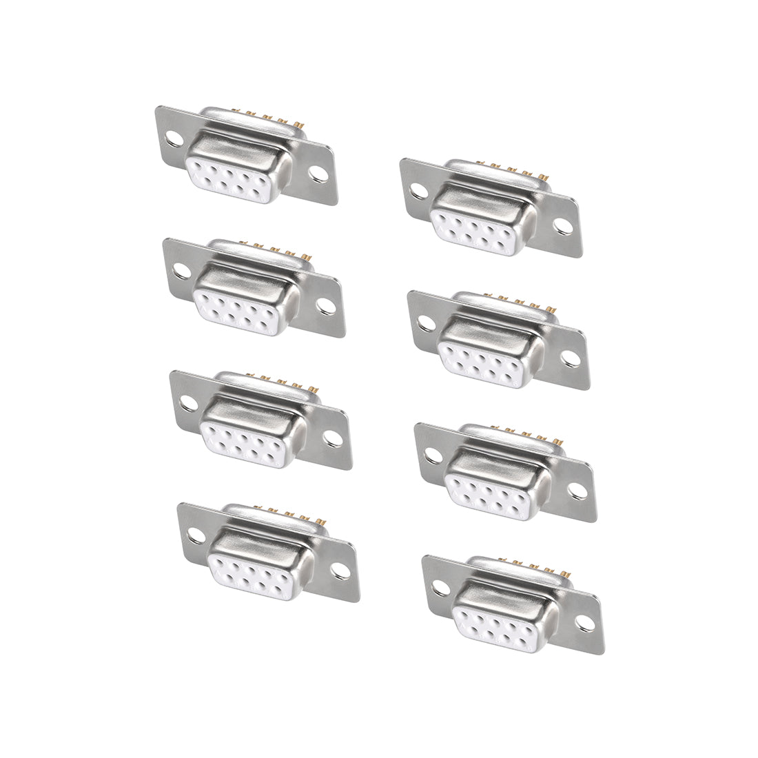 uxcell Uxcell D-sub Connector DB9 Female Socket 9-pin 2-row Port Terminal Breakout for Mechanical Equipment CNC Computers White 8pcs