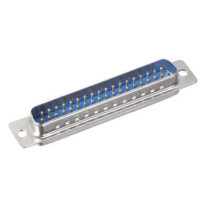 Harfington Uxcell D-sub Connector Male Plug 37-pin 2-row Port Terminal Breakout Solder Type for Mechanical Equipment CNC Computers Blue 1pc