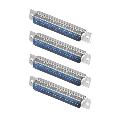 Harfington Uxcell D-sub Connector Male Plug 37-pin 2-row Port Terminal Breakout Solder Type for Mechanical Equipment CNC Computers Blue 4pcs