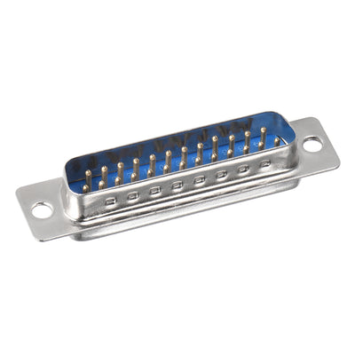 Harfington Uxcell D-sub Connector Male Plug 25-pin 2-row Port Terminal Breakout Solder Type for Mechanical Equipment CNC Computers Blue 1pc