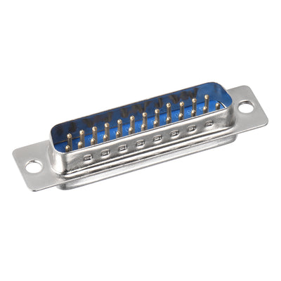Harfington Uxcell D-sub Connector Male Plug 25-pin 2-row Port Terminal Breakout Solder Type for Mechanical Equipment CNC Computers Blue 20pcs