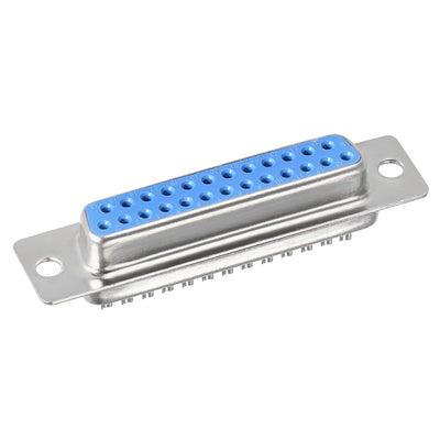Harfington Uxcell D-sub Connector DB25 Female Socket 25-pin 2-row Port Terminal Breakout for Mechanical Equipment CNC Computers Blue 1pc